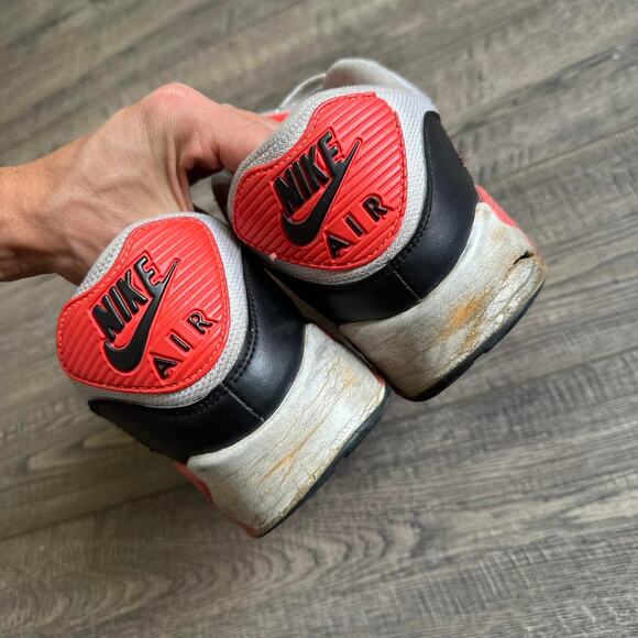 Cooked Vintage 2010 Nike Airmax 90 Grey Red Infrared - Picture 6 of 8